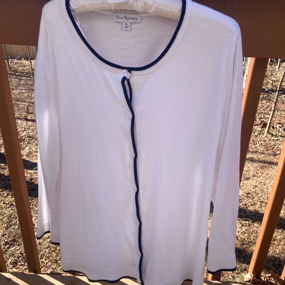 Kim Rogers white cotton cardigan
